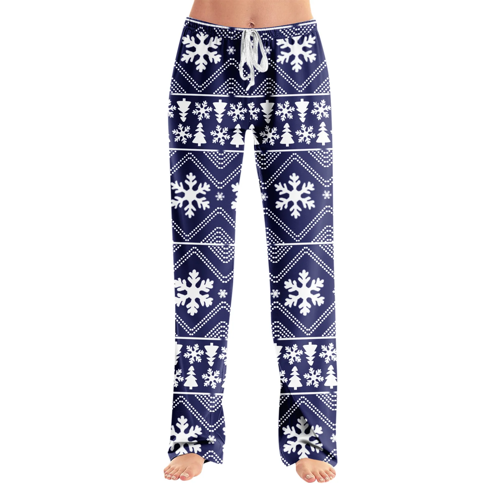 Pantalons décontractés pour la maison, pyjama pour femmes, mode adulte, ample, Style thème de noël, imprimé, confortables