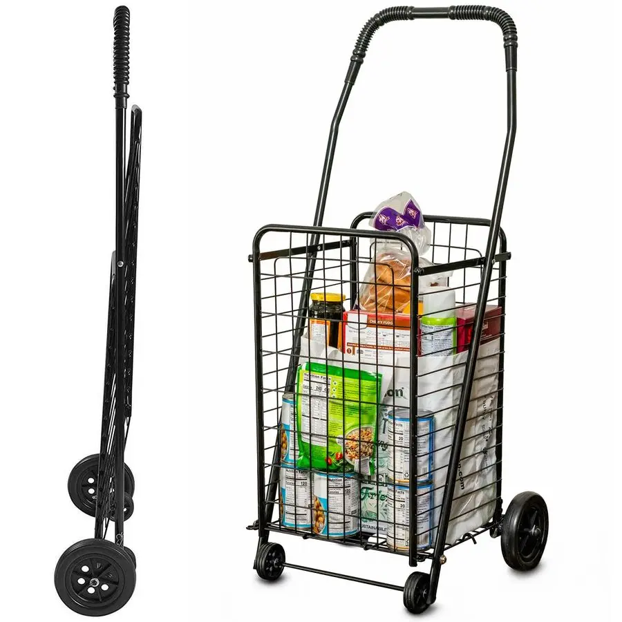 

Utility Cart with Wheels to be used for Shopping, Grocery, Laundry and Stair Climber Cart, Weighs 7.5 Pounds but holds up to 90