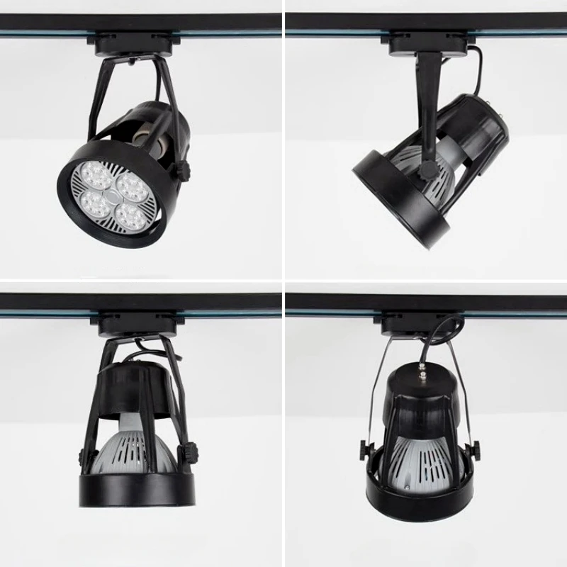 Imagem -05 - Track Light Bracket Base 2-wires Rail Suporte de Teto Lâmpadas Loja de Roupas Sala Tomada Spotlight Substituível Par30-led