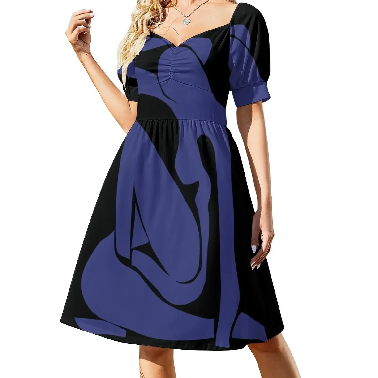 Matisse abgeschnittene Figur # 1 schwarzes BG-Kurzarmkleid Damenkleider Brautjungfernkleid Frau Langes Kleid