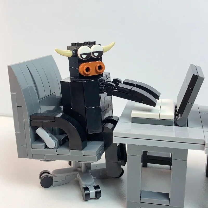 Creative High-Quality Assembly Set City Series Computer Table Sofa Shrimp Model DIY Assembly Toy Gift In Stock