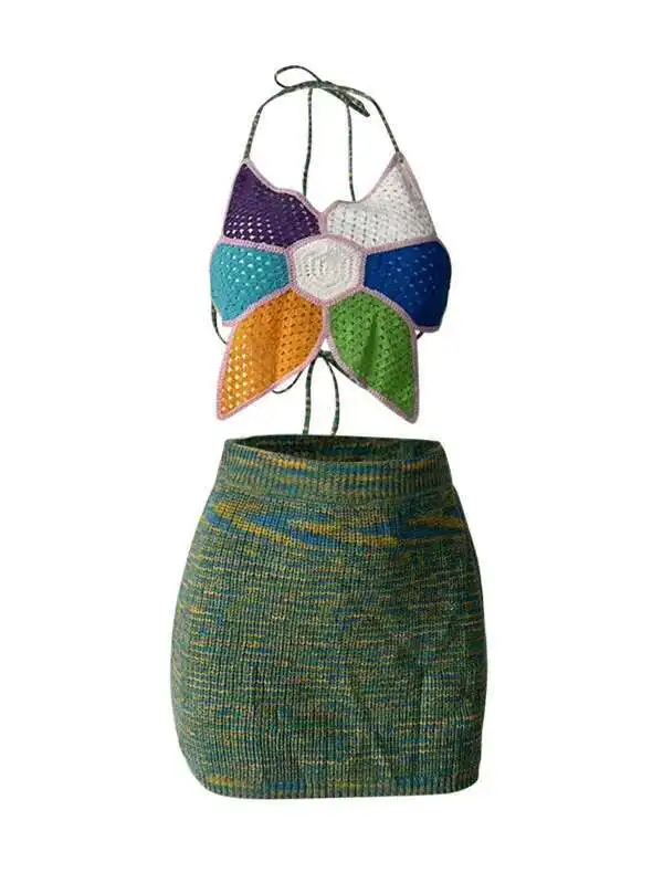 الخامس الرقبة فستان قصير الساخن مثير المرأة الكورية عارية الذراعين سترة مثير المرأة موحدة إغراء فستان أنيق الحلو زهرة تانك القمم 4PVP #6