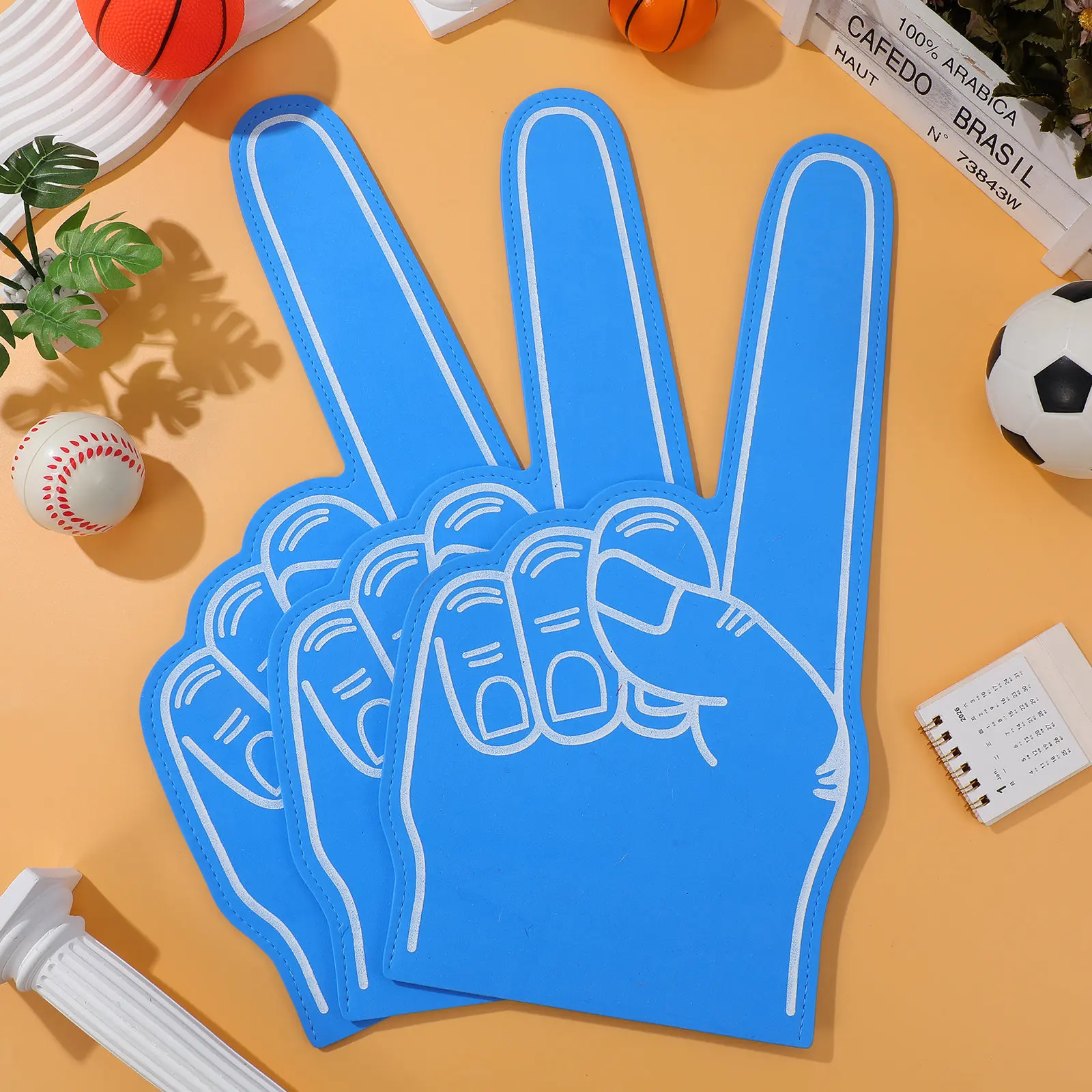 3Pcs Foams Finger Sports Cheer Props Noise Maker Reusable Lightweight Fan Accessories for Soccer Basketball Parties