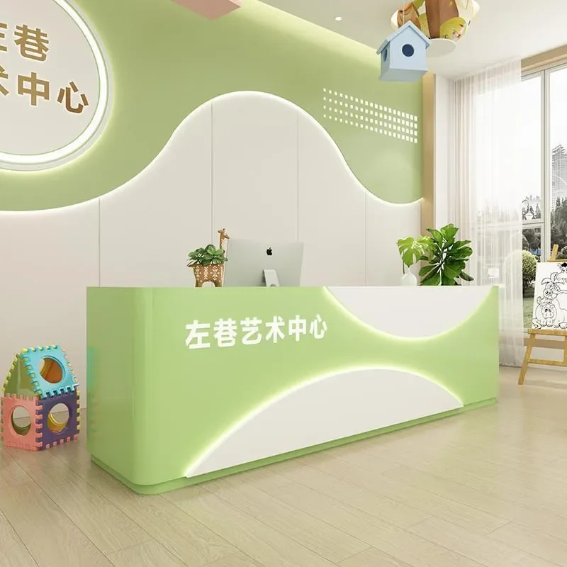 Creative Art Front Desk for Dance Club Bar Counter Reception Desk for Art Training Institution Calligraphy Class Checkout