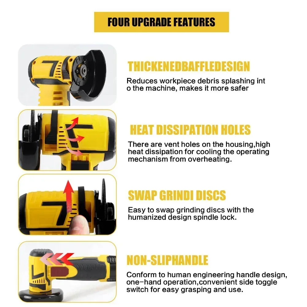 12V Brushless Mini  Angle Grinder with Rechargeable Lithium Battery Cordless Polishing Machine Diamond Cutting with Accessories