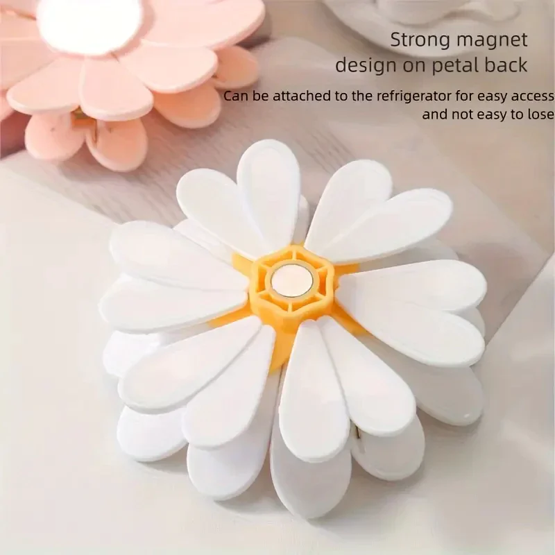 2 In 1 Magnetic Fridge Magnets Flower Type Multifunctional Sealing Clips For Food Storage Food Sealing Clips Kitchen Accessories