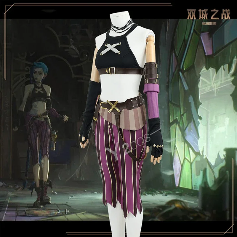 أزياء كوسبلاي أنيمي غامضة كوسبلاي جينكس التأثيرية أزياء شعر مستعار حذاء وشم جامعة الأساطير ملابس الهالوين كرنفال امرأة مثيرة