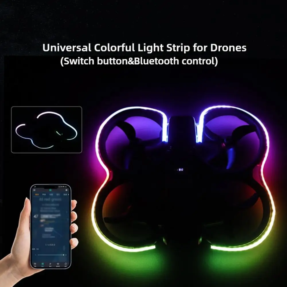 Universal UAV Magic Light Strip Suitable For DJI NEO/AVATA2 Crossing Drone Night Warning Light Strip LED Adjustable Lamp Belt