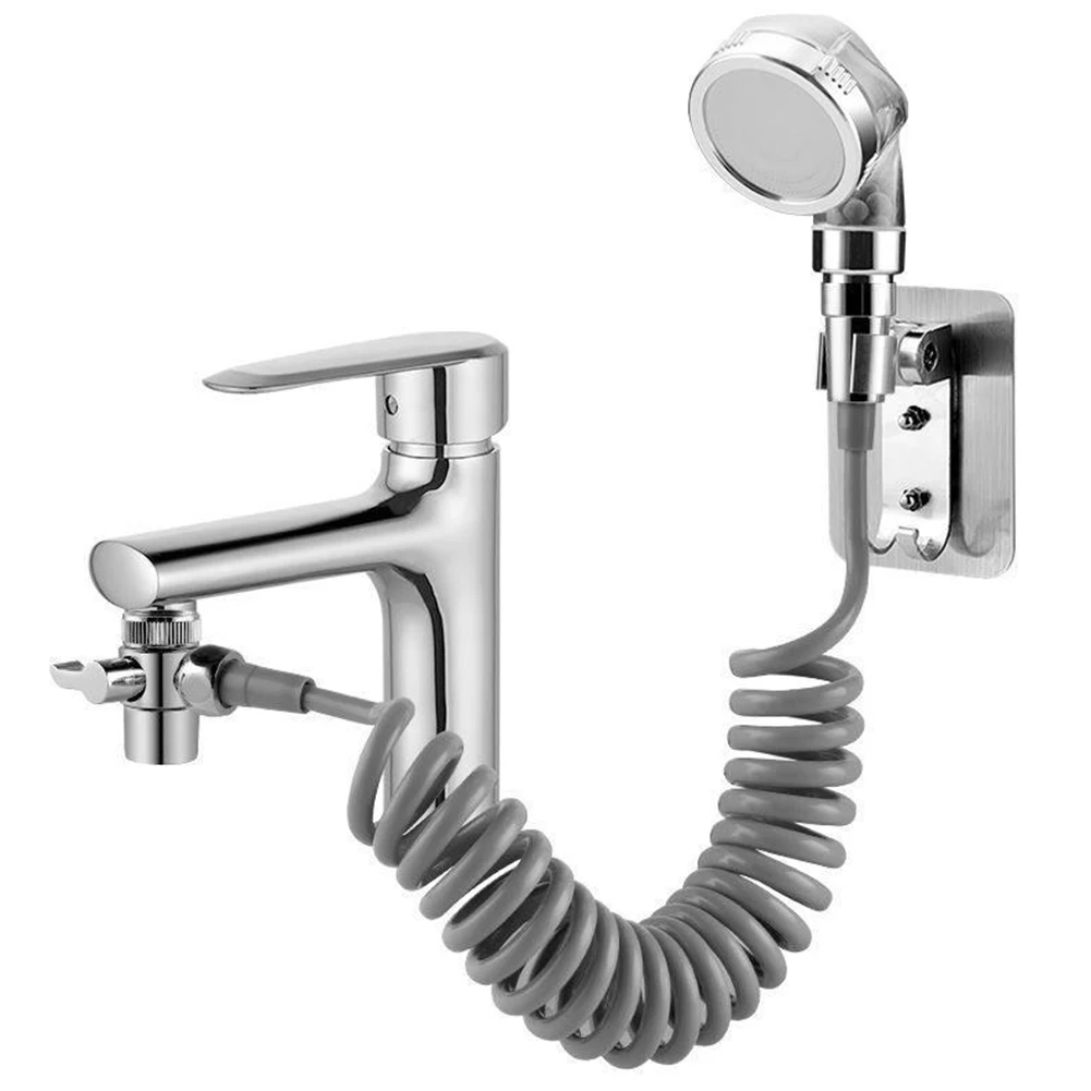 Hose Handheld Shower Head Spray Tap Attachment Set Faucet Sprayer Sink Bathroom Hair Washing Artifact Faucet External Showerhead