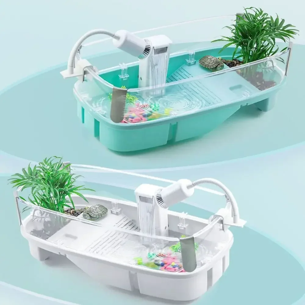 

Plastic Transparency Turtle Tank House With Areas To Breed Feed Swim Bask Indoor Enclosure Water Turtles Cage Reptile Habitat