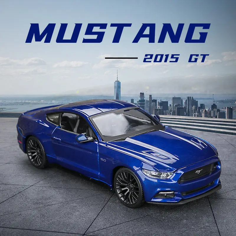 

Genuine Maisto Cars Toys For Collector Genuine Alloy Car Model Ornament Car Gift Ford 1:24 2015 Mustang GT-Gold