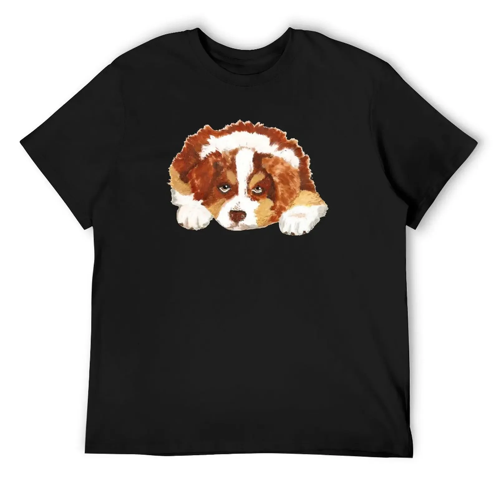 

Red Tri Australian Shepherd Puppy T-Shirt blue archive designer shirts kawaii clothes mens t shirts top quality