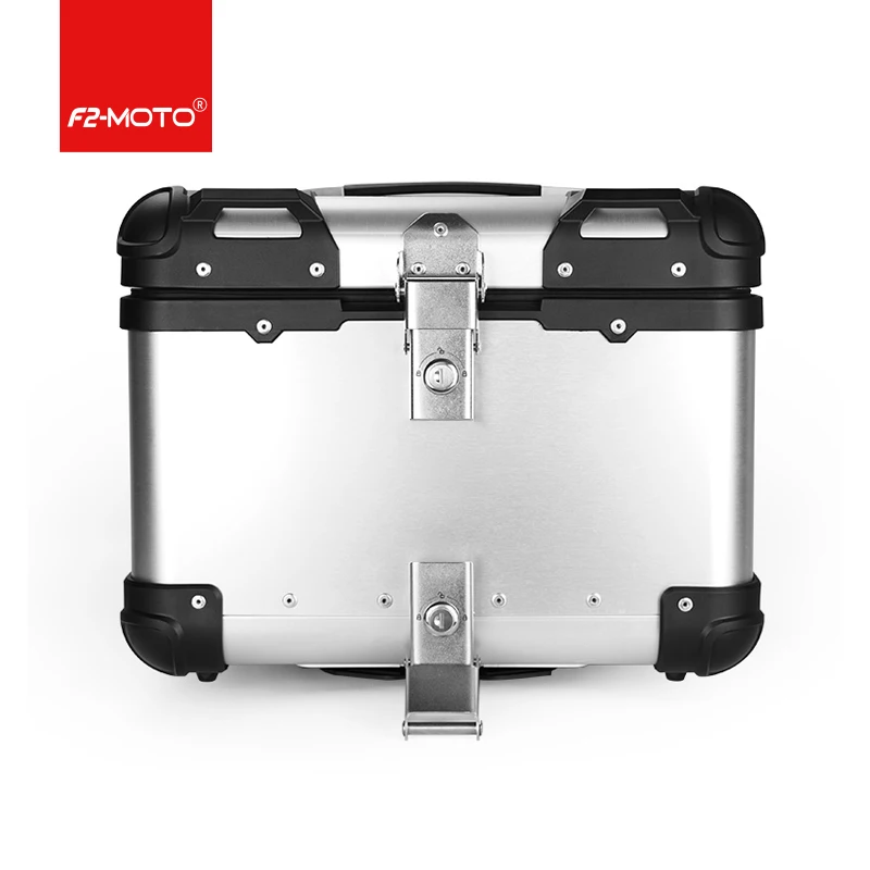 

Factory Hot Selling F2-moto 45L Rounded Corners Silver Motorcycle Tail Boxes Storage Box Motorcycle Aluminum