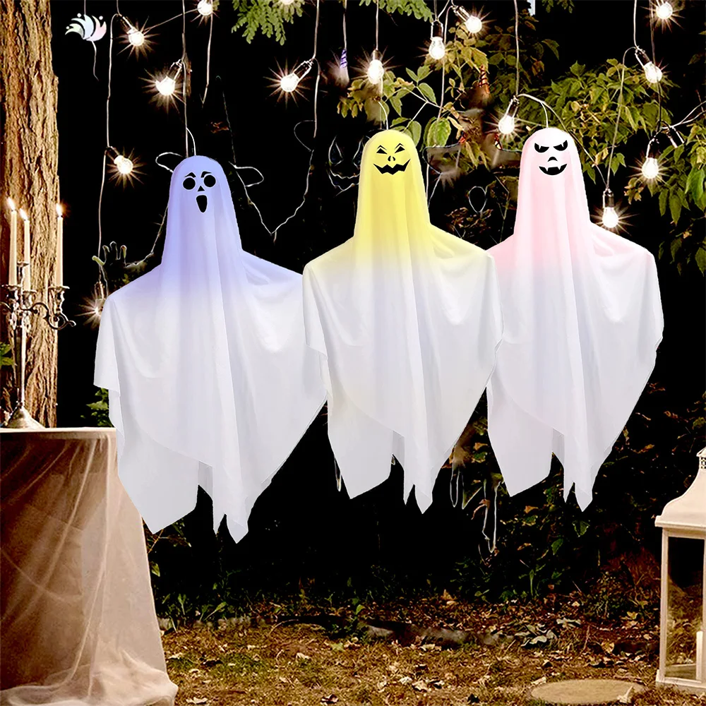 

Halloween Ghost Hanging Ghost Courtyard Horror Light-emitting Decoration Pendant Venue Layout Props White Ghost Door Pendant