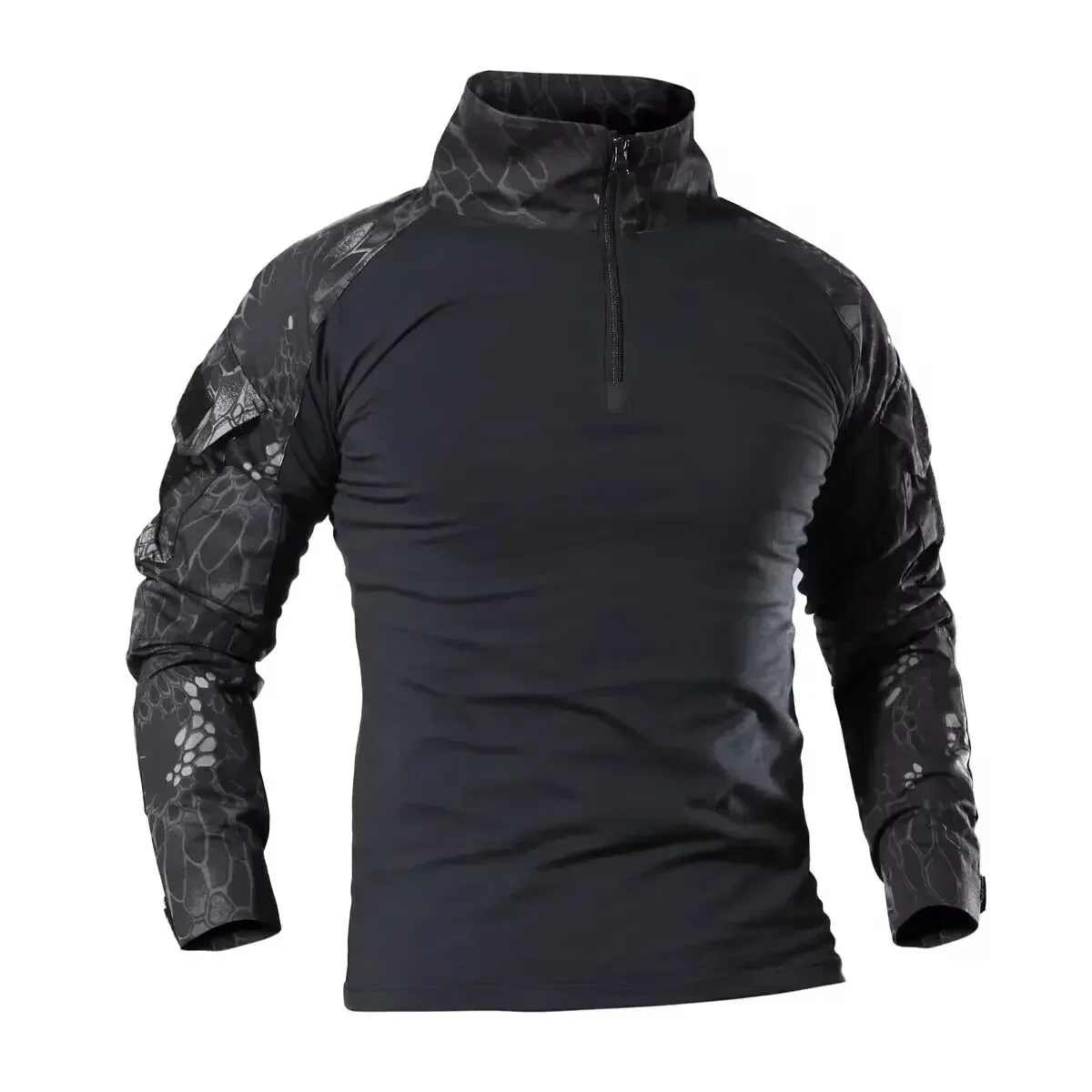 Camiseta de senderismo táctico para hombre, ropa deportiva transpirable, estilo militar, Camuflaje, manga larga, caza y senderismo