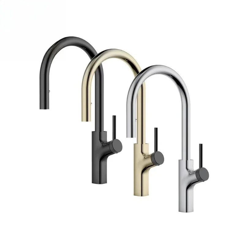 

Kitchen Mixer Faucet with Single Bar Handle Commercial Brass Pull Out Kitchen Sink