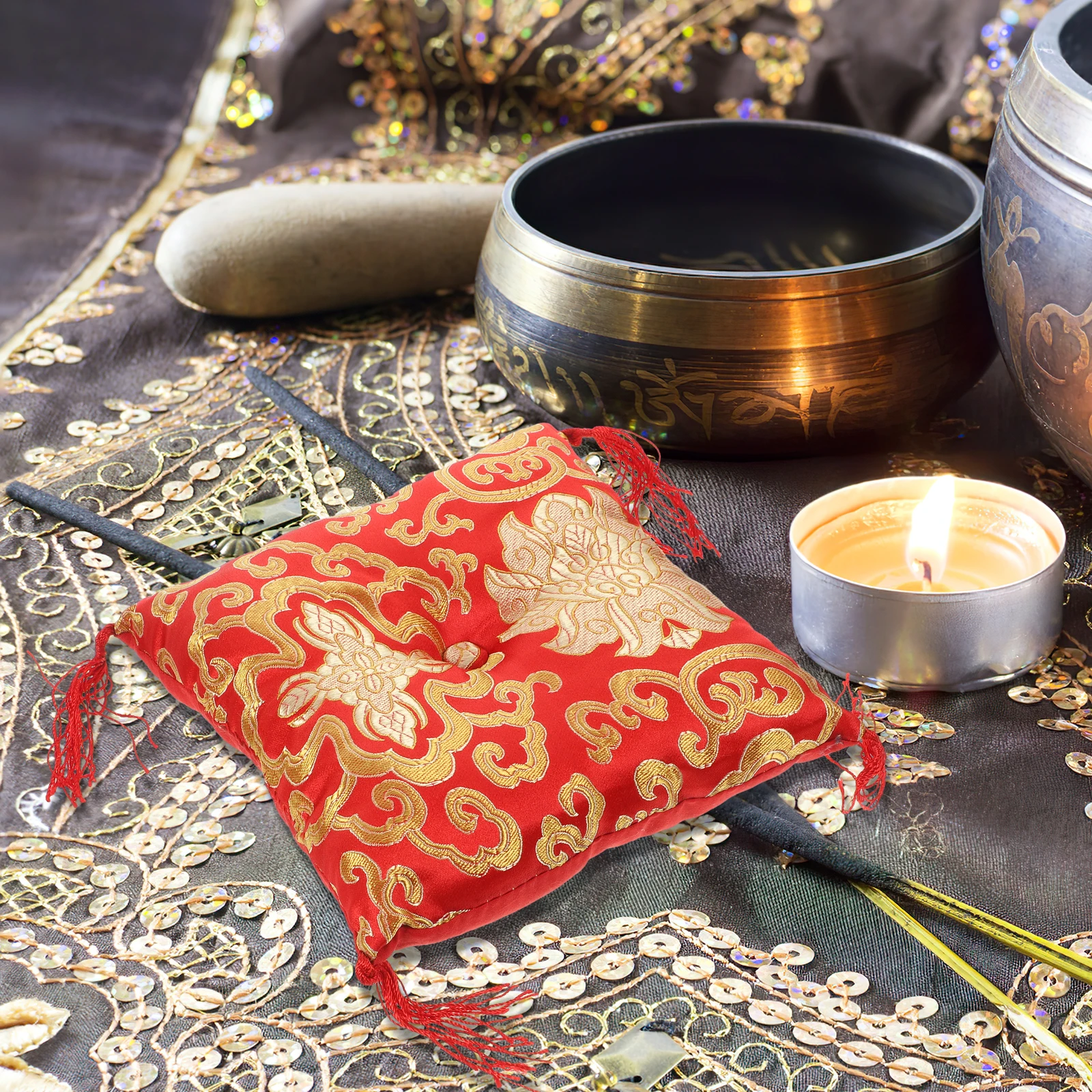 

Singing Cushion Sound Bowl Mat Bowl Pad Pillow Meditation Accessories Smooth Comfortable Home Office Decor Gift Practical