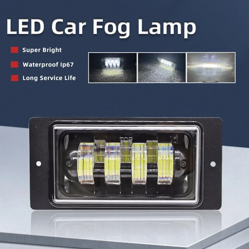 New 5LED Lada car front fog lights headlights with angel eyes square type 4 beads modified off-road lights