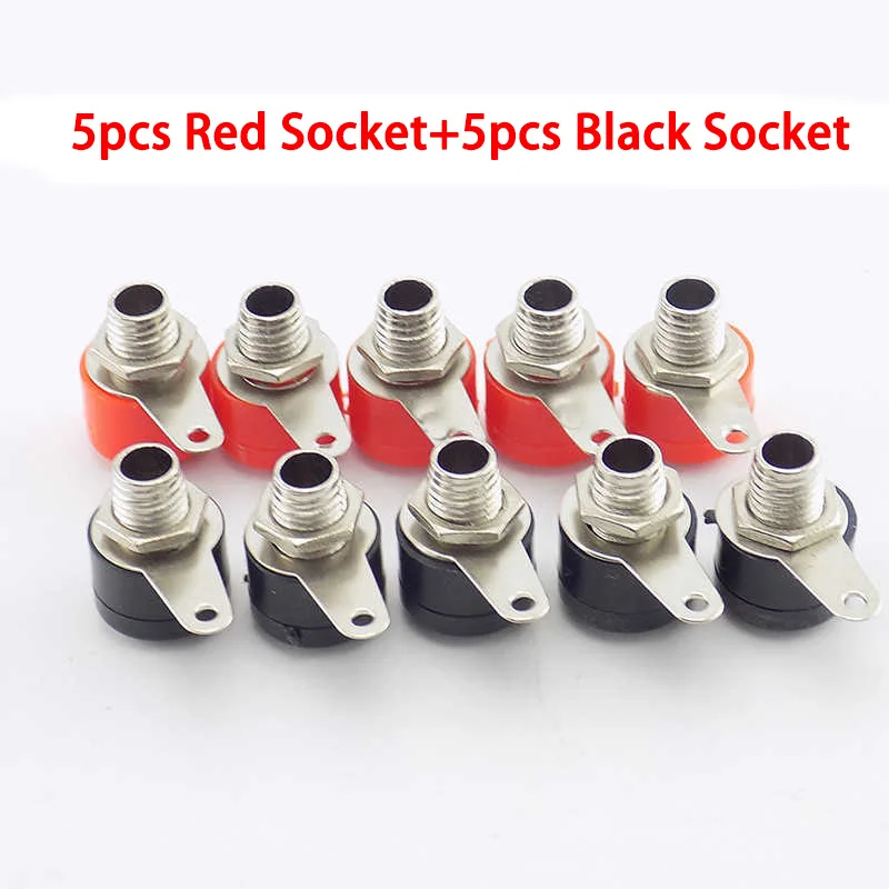 10pcs 4mm Banana Plug Banana Socket Insert Connector Nickel Plated Diy Tester Instrument Terminal