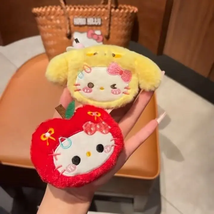 

Плюшевая сумка с рисунком «Hello Kitty», декор для маленьких девочек, плюшевая кукла-ябло, кулон, милая сумка, подвеска, универсальный кулон, брелок, аксессуары