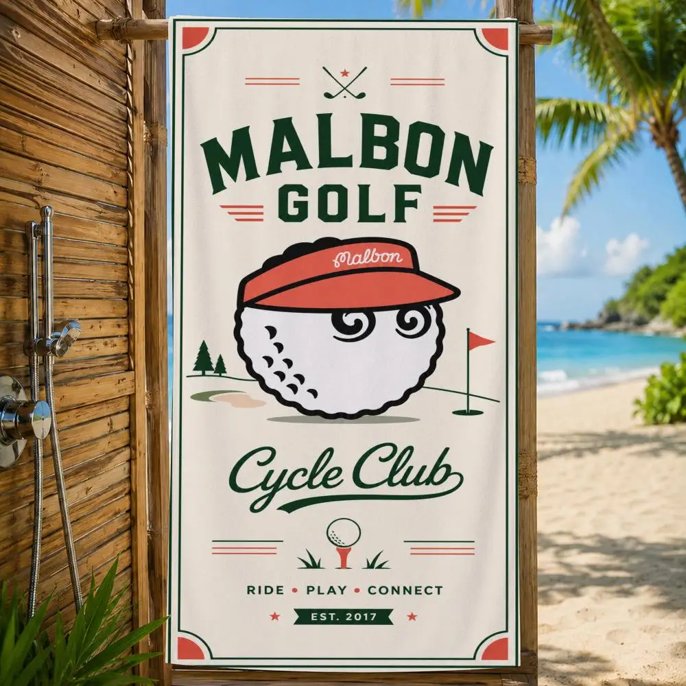 Marke Malbon Golfhandtuch, großes bedrucktes, schnell trocknendes Mikrofaser-Strandtuch, Gesichtstuch, weich, leicht, für Fitness, Camping, Spa – Detail 14