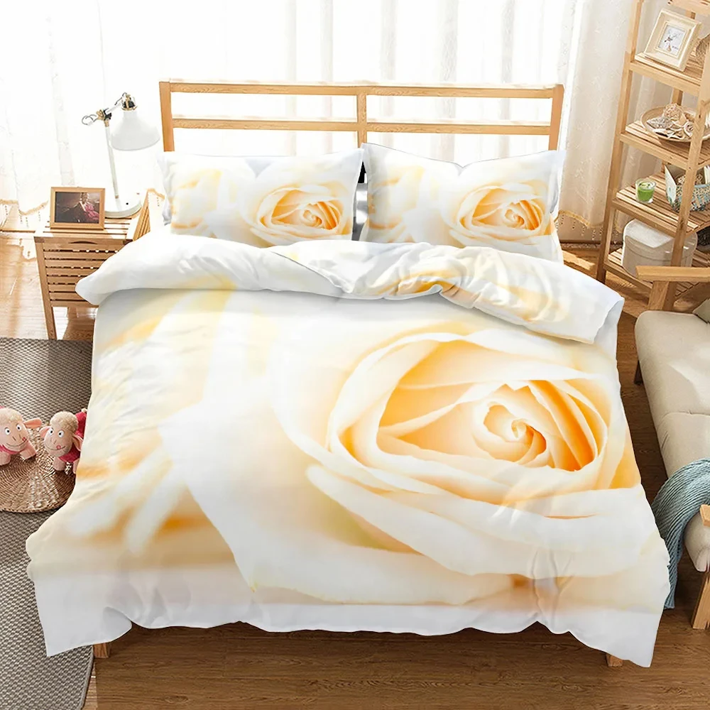 

Big Rose in The Bloom Bedding Set King Queen Twin Single Size Duvet Cover Pillow Cases Duvetcover Sets with Pillowcase 3 PCS