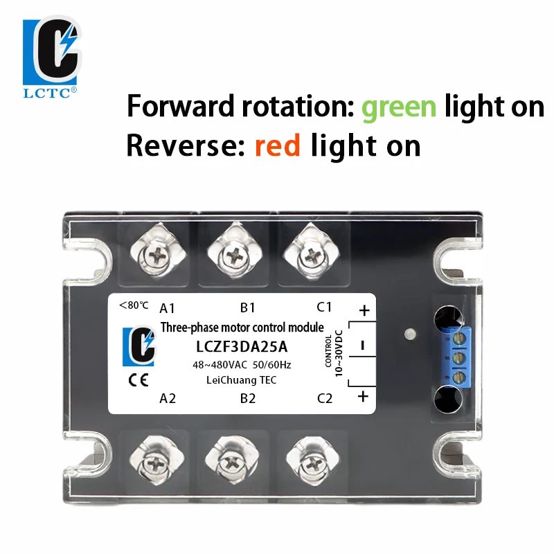 Three -Phase DC Motor Forward and Reverse Control Module LCZF3DA Relay 10A-80A 10-30VDC 40-480VAC