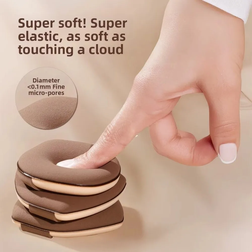 2Pcs Chocolate Velvet Makeup Blender Puff Soft Concealer Application Powder Puff Cosmetic Applicator Tool Air Cushion Foundation