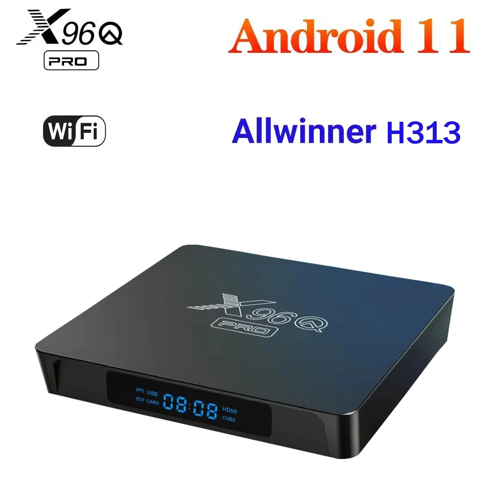 X96Q Pro Smart TV Box Android 11.0 Allwinner H313 Quad Core 4G Wifi 4K Media Player 2GB+16GB Googl Player X96 Set Top Box