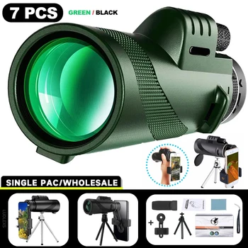 טלסקופ נייד 80x100 עם זום HD 5000M, מתקפל, מרחק ארוך, טלסקופ חזק מיני לצורך ציד, ספורט, טיולים בחוץ