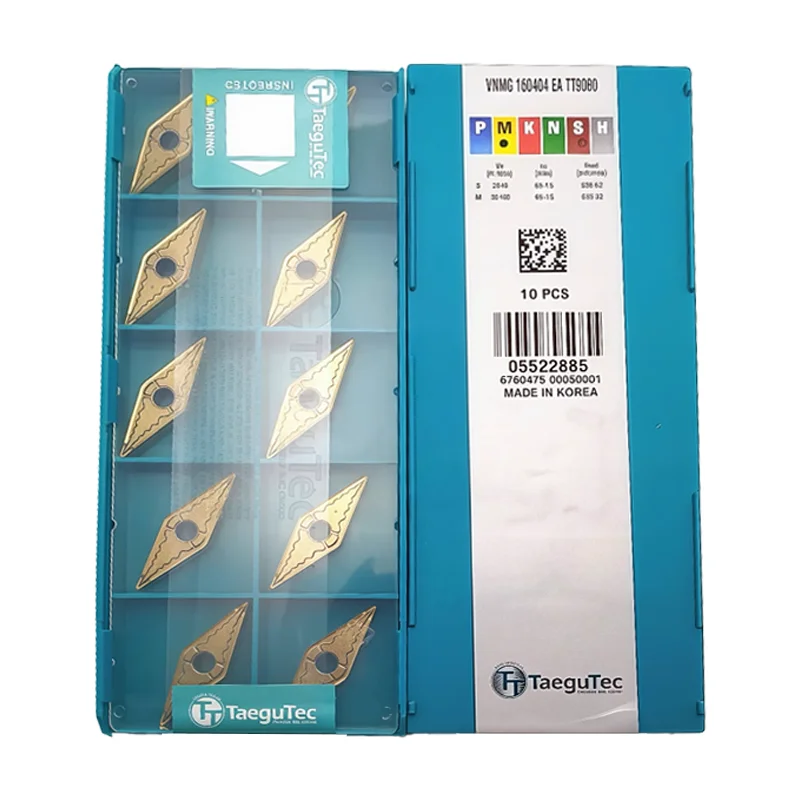 

TaeguTec Original VNMG160404 VNMG160408 EA EM PC TT9080 TT8115 TT8125 CNC Lathe Cutting Tools Carbide Turning Inserts 10pcs