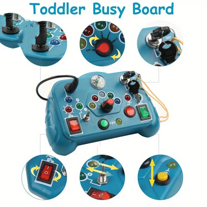 Led Busy Board Machine, Baby Light up Toys, Early Education Puzzle Activity Board Sensory CognitiveToys with Switch Light