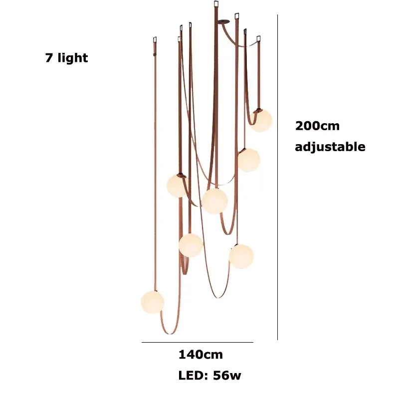 PLUSMINUS LED-riplamp Glas Bubble Suspension designer replica lamp Minimalistische lange lijn Lampen trappen eetkamer hanglamp
