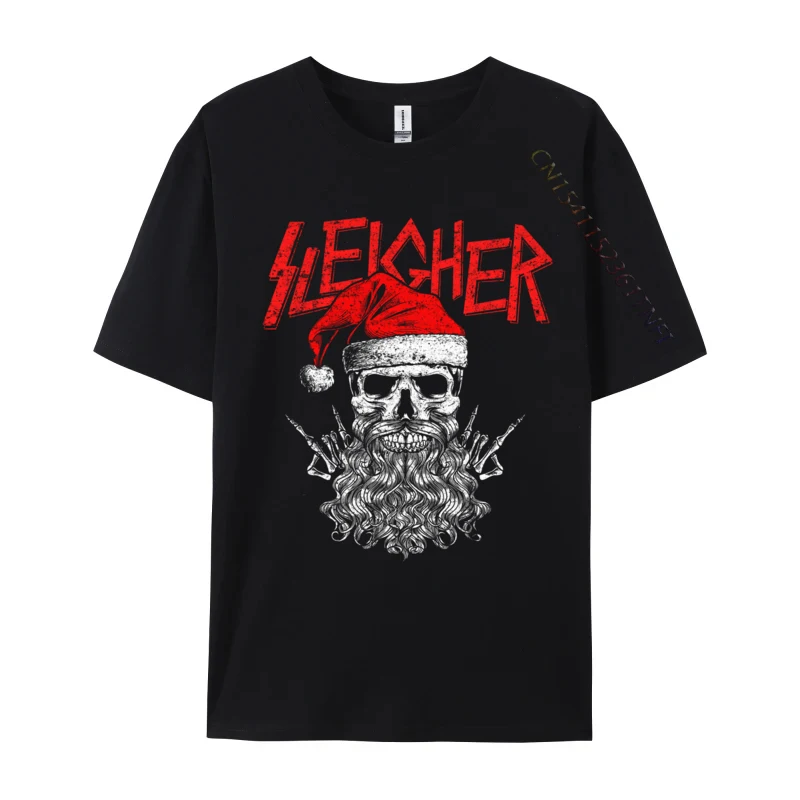 

Sleigher Hail Santa Heavy Metal Skull Christmas T Shirt Men T Shirt Funny Tee Shirt Tops Camisas T Shirts