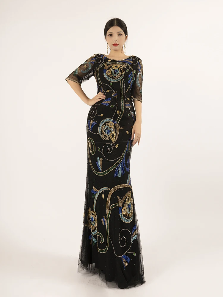 

Luxury Bespoke Evening Dress For Women Rhinestone Long Mermaid Gown For Formal Occasions M171