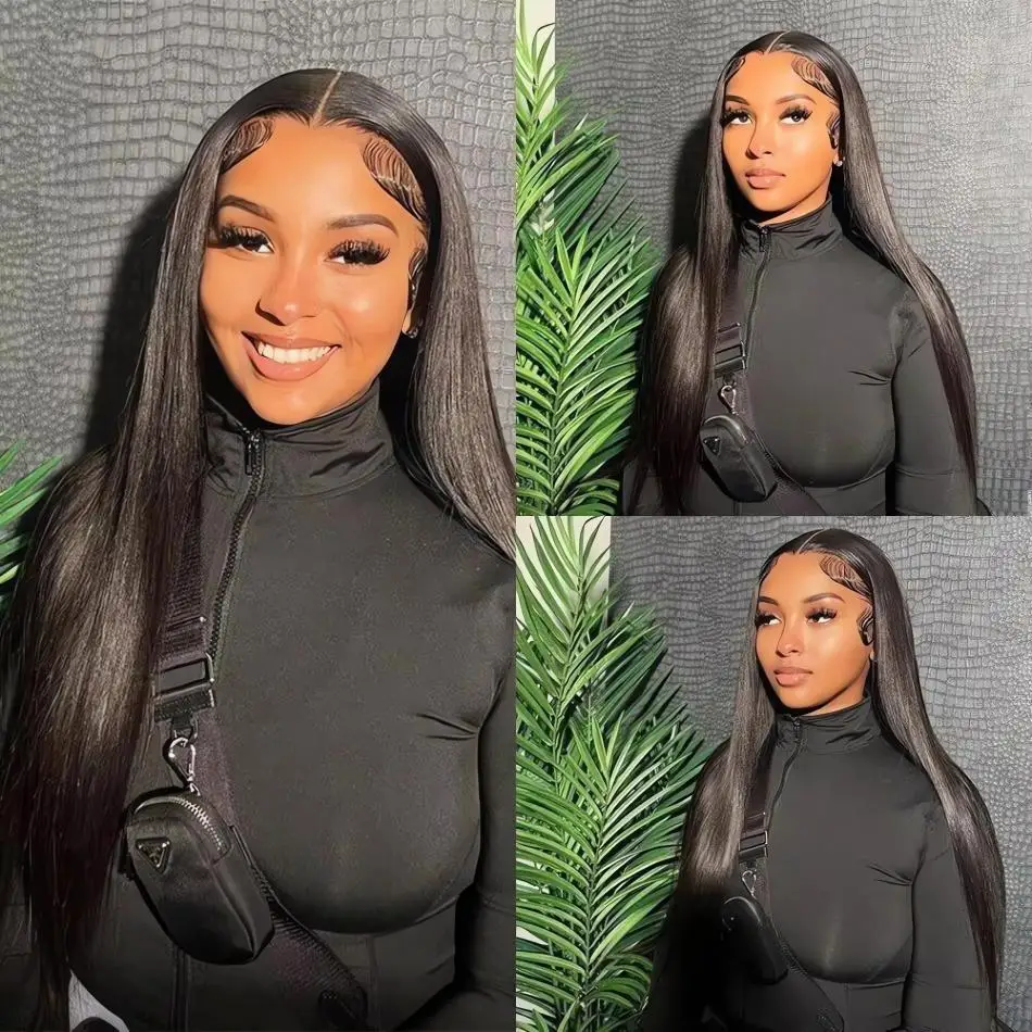 13X4 الدانتيل الجبهة باروكة من شعر طبيعي مستقيم 13X6 الدانتيل الشفاف أمامي خصلات الشعر المستعار الإنسان قبل قطعها Hd الدانتيل شعر مستعار برازيلي للنساء