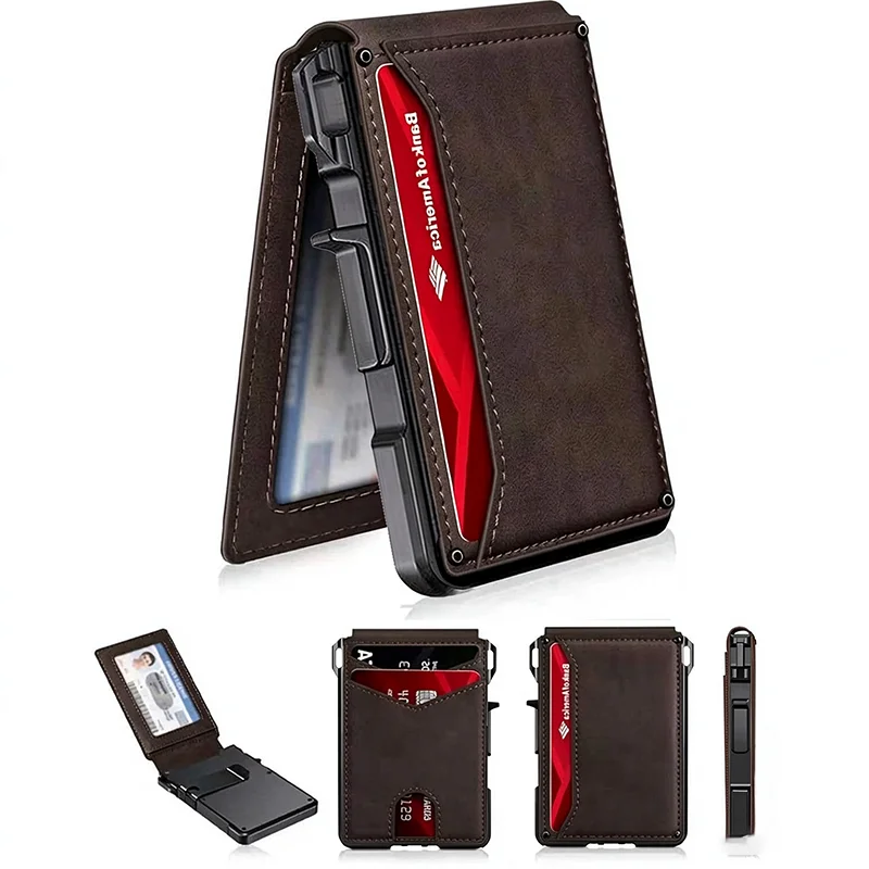 OUIO 남성용 RFID 차단 PU 가죽 지갑, 슬림하 - Money Clip Minimalist Rfid Blocking 리뷰 및 가격