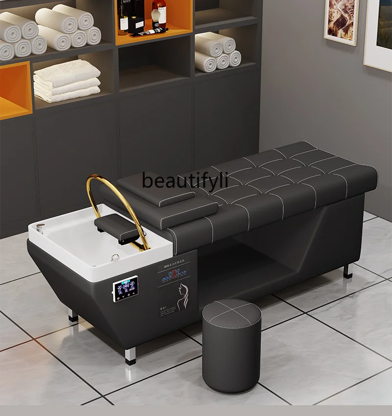 

Shampoo Chair Barber Shop with Water Heater Flushing Bed Beauty Salon Thai Bedside Treatment Bed