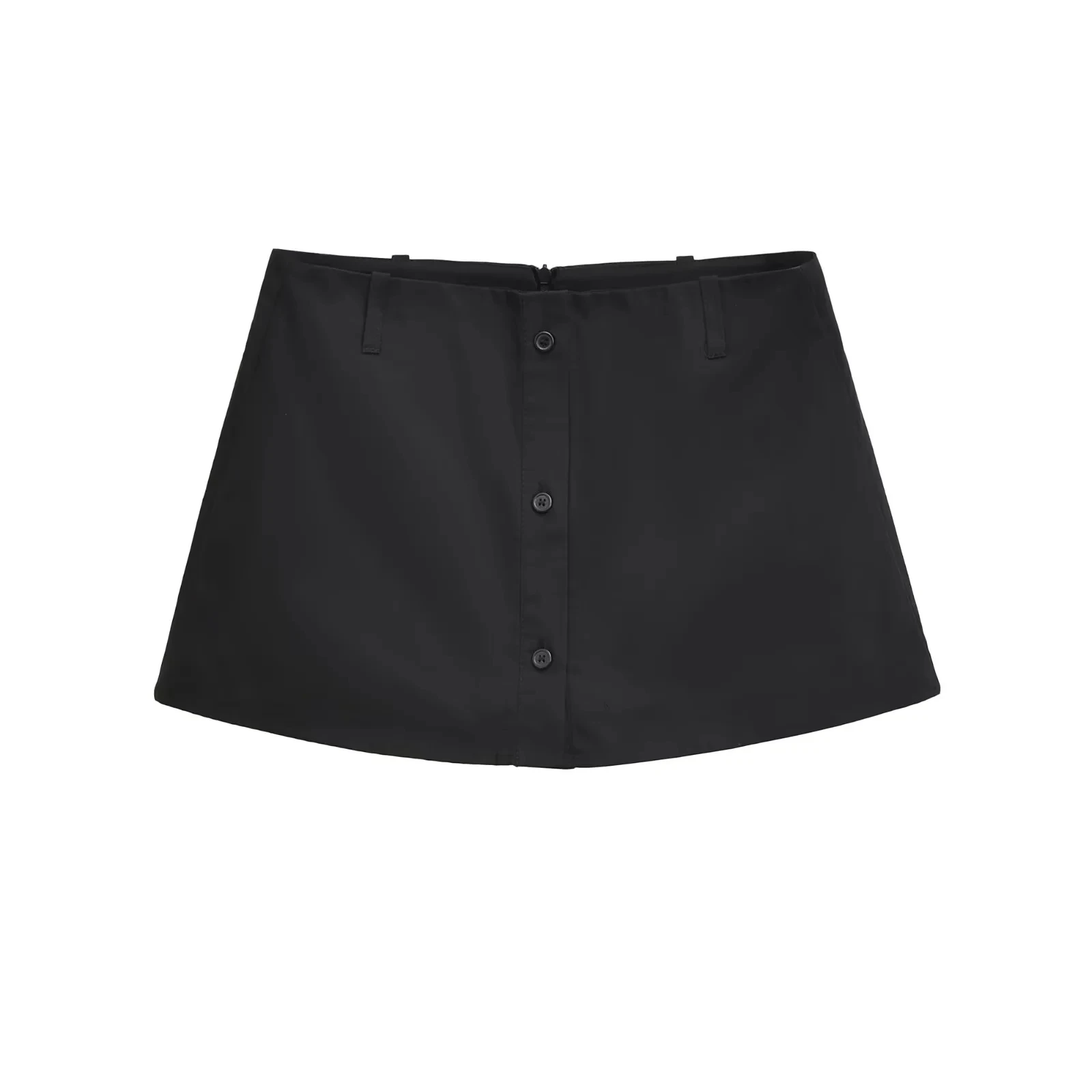 American Sle Sexy f Skirt Anti-Light Walking Low Waist ey e Women's Summer Slimming ort Skirt Casual Button Design