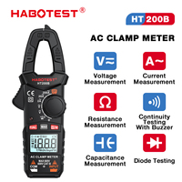 HABOTEST HT200 Digital Clamp Meter 2000 Counts AC Current Multimeter Ammeter Voltage Tester with Hz Capacitance NCV Ohm for Tool