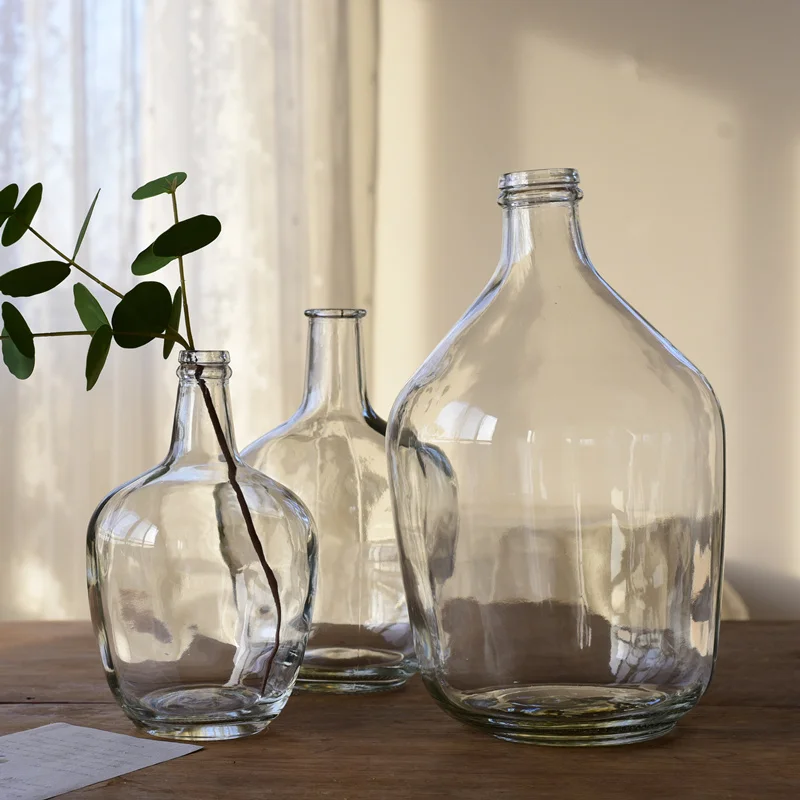 

Большая стеклянная ваза в скандинавском стиле «Клевер», декоративный элемент для гостиной, прозрачная стеклянная бутылка для цветов...