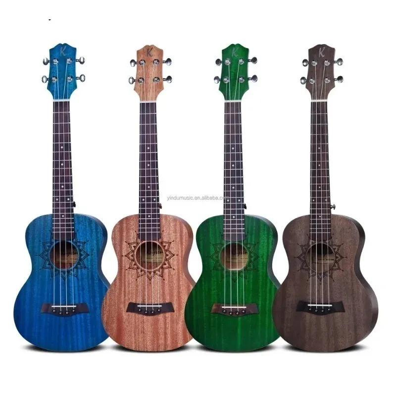 

Hooqu Factory Direct 23\" 26\" Full Mahogany Core 4-String UKulele Colorful Cost-Effective Acoustic Guitar Music Use Included