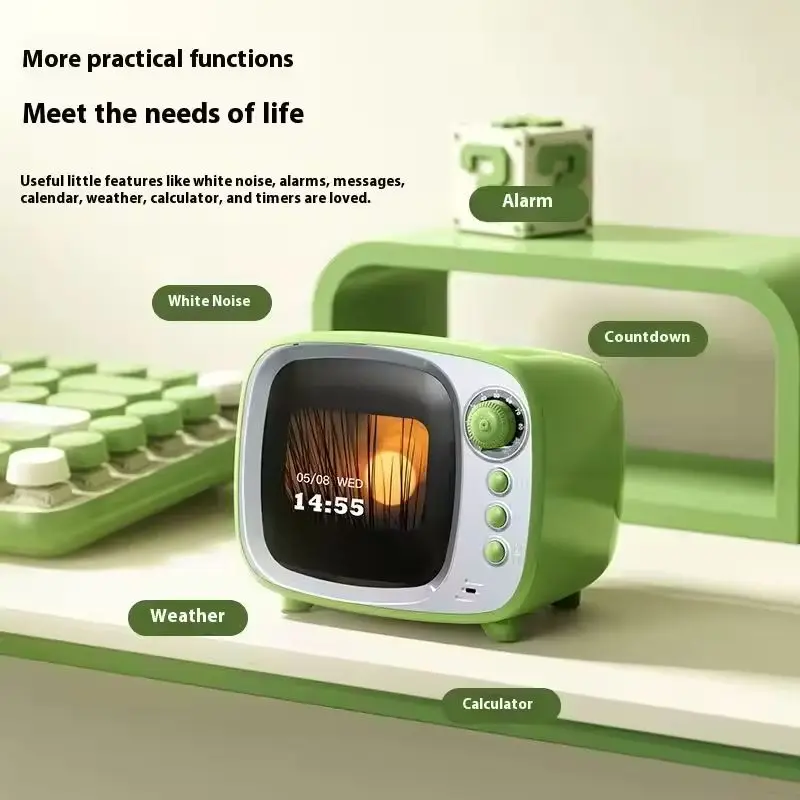 

JY81 Pro Bluetooth-динамик с дисплеем текста, многофункциональный будильник в стиле ретро, Hi-Fi звуковой эффект, портативный динамик с сильным басом