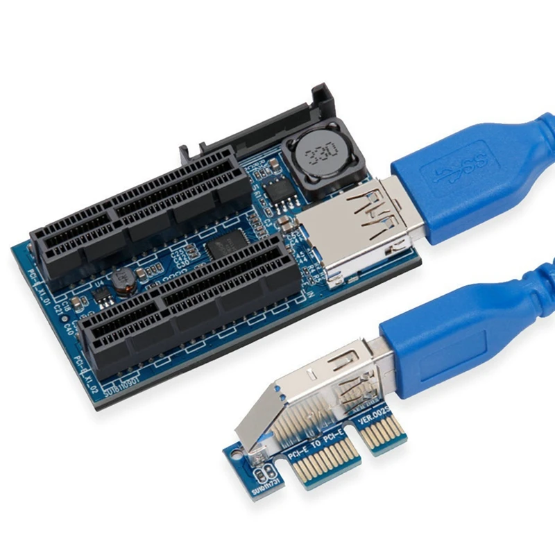 PCI-E 1X Extension Cable To Pcie Dual Port 4X Adapter Cable PCI-E Expansion Card