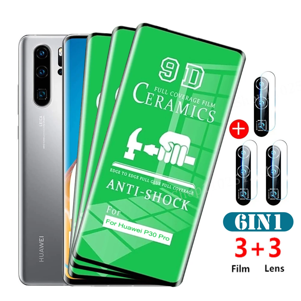 6in1 Ceramic Film For Huawei P30 P40 Pro Clear Camera Lens Screen Protector For Huawei P60 Pro Not Glass Soft Protective Film