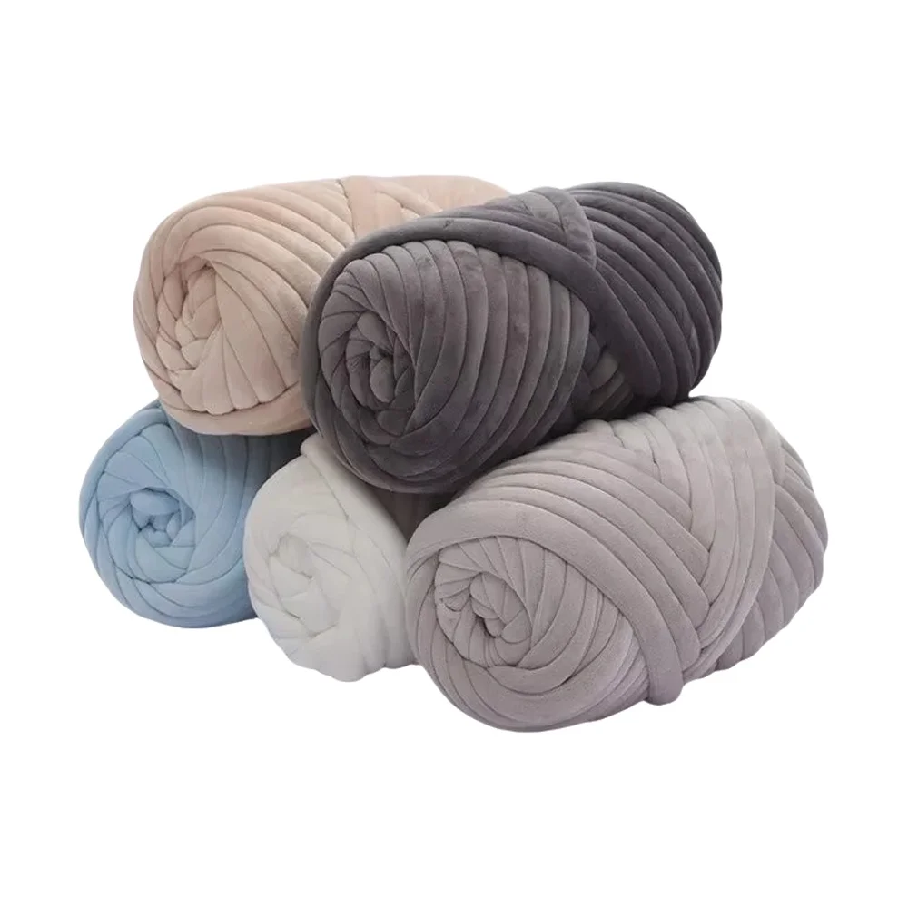 500 g-1 kg Super-Samt-Chunky-Garn, dicker, sperriger Riesenfaden, weiße Tasche zum Handstricken, DIY-Arm, weicher, großer Deckenteppich, 자이킹 Tinggi