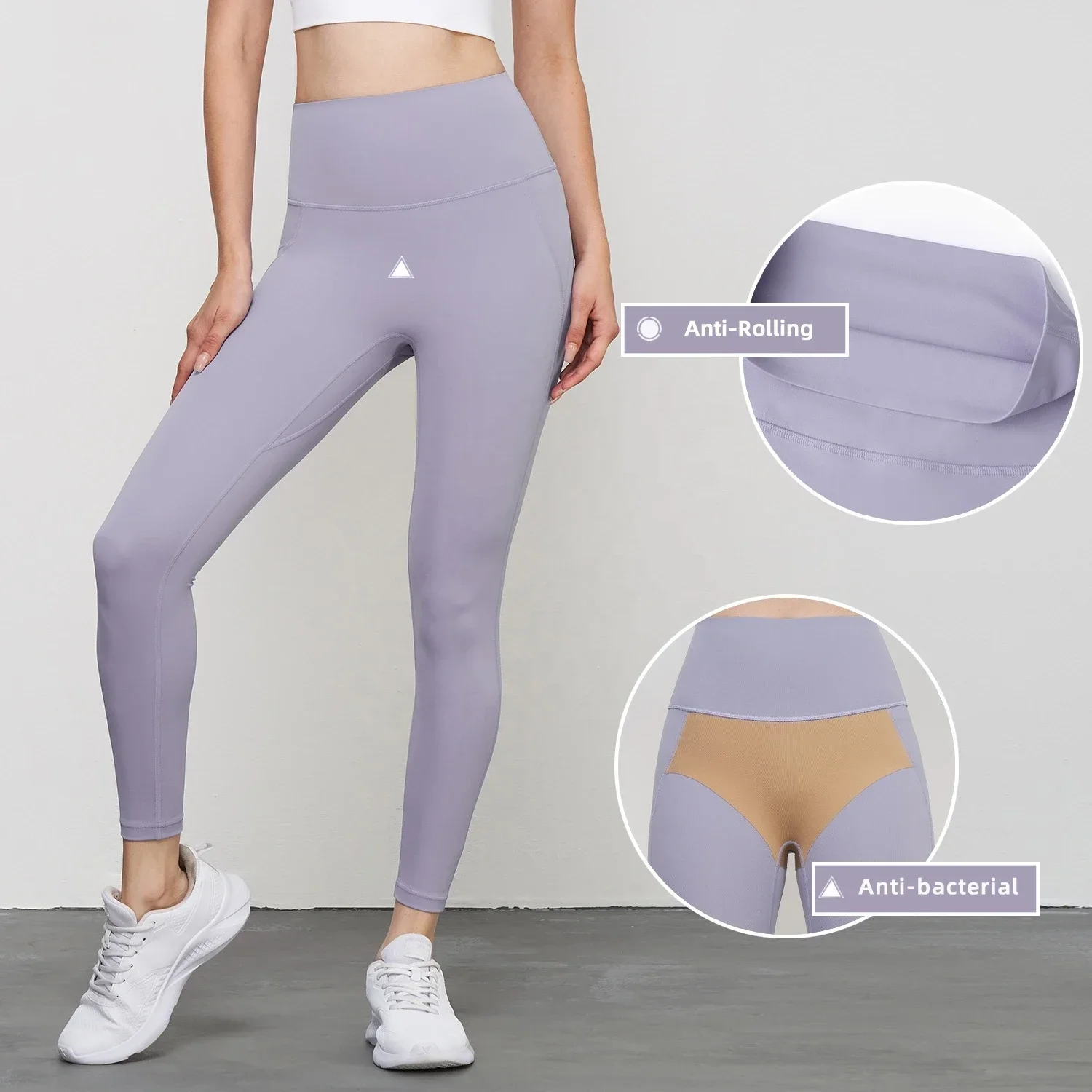 Lycra Peach Hip Yoga Leggings with Anti-Bacterial Panties Women Seamless High Waist Anti Rolling Sports Leggings Workout Pants