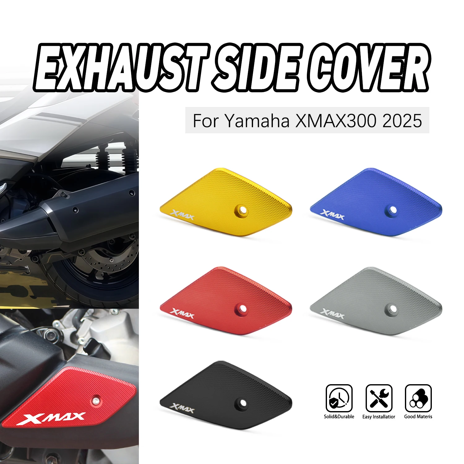 

For YAMAHA XMAX300 XMAX250 XMAX 300 250 2025 Motorcycle CNC Aluminum Exhaust Pipe Decorative Protection Cover Accessories