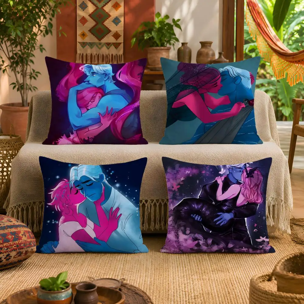 L-Lore O-Olympus Comics Anime Cushion Cover 1pc Square Plush Pillow Cover Soft Fuzzy Removable Washable Sofa Bed Bedroom Decor