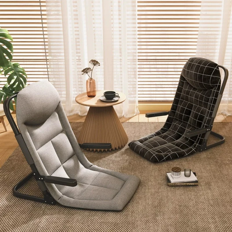 Lazy Bed Backrest Chair Reclinable & Sleepable Lazy Sofa, Folding Tatami Computer Chair for College Dorm Bay Window Bedroom Home
